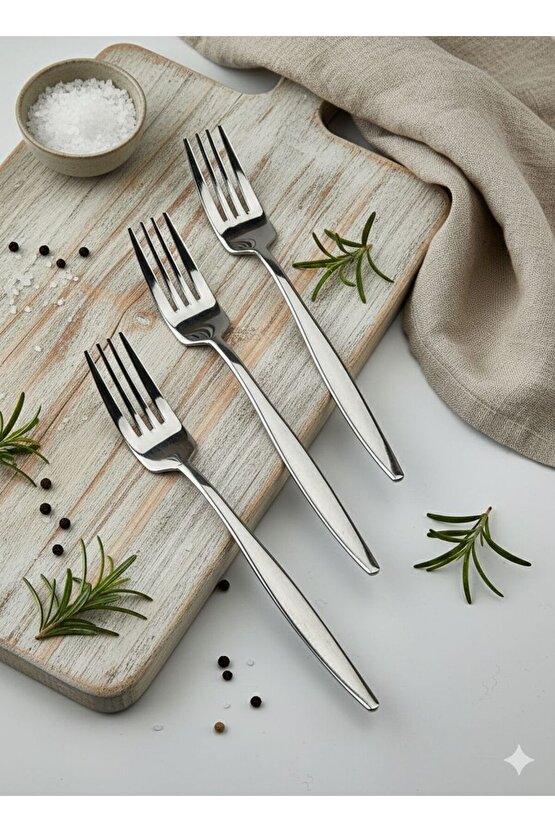 12li Natural Sivri Yemek Çatalı