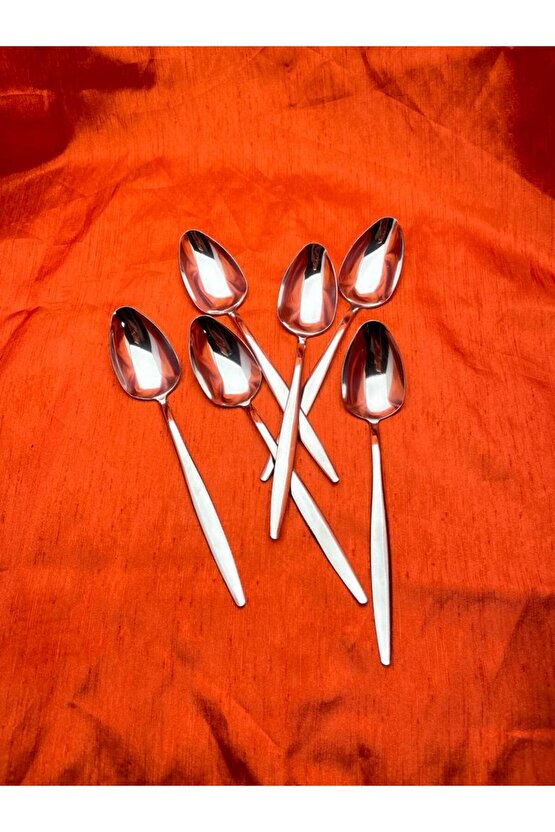 6lı Natural Sivri Yemek Kaşığı - 6 Kişilik & 6 Adet