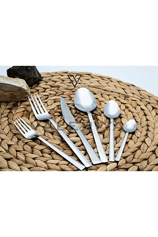 72 Parça 12 Kişilik Natural Sade Çatal & Kaşık & Bıçak Takımı  Günlük - Hediyelik