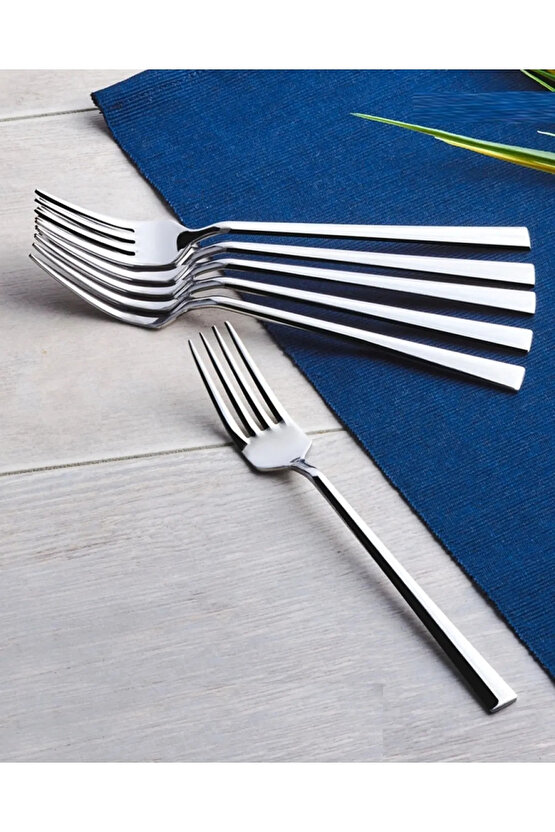 Yemek Çatalı 6lı Düz Sade Model