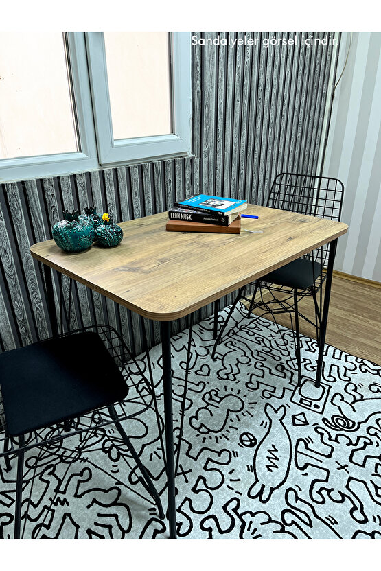 Siyah Metal Ayaklı 60x90 Eclipse Mutfak-Balkon-Çalışma Masası