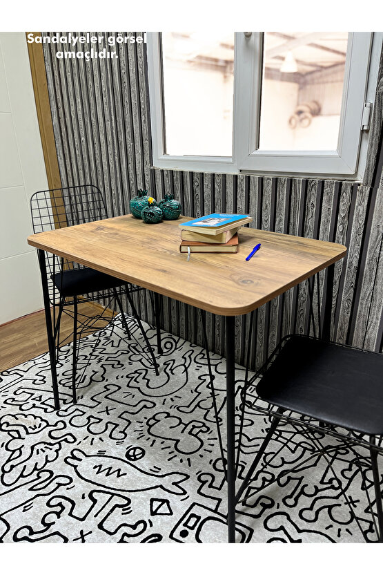 Siyah Metal Ayaklı 60x90 Eclipse Mutfak-Balkon-Çalışma Masası