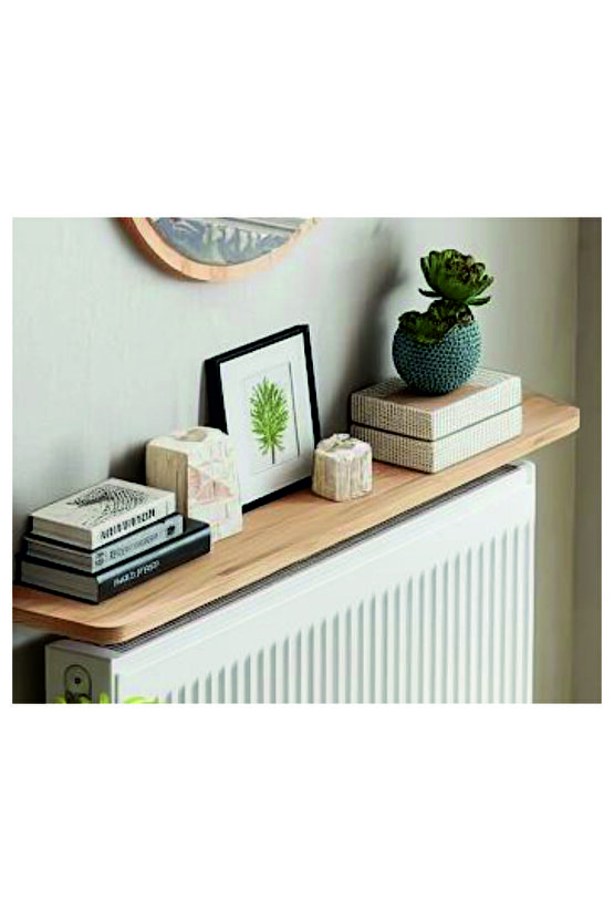 4 KÖŞE OVAL Petek Üstü Raf Dresuar Duvara Montajsız Kalorifer Peteği Üstü Raf 60x18cm ÇAM