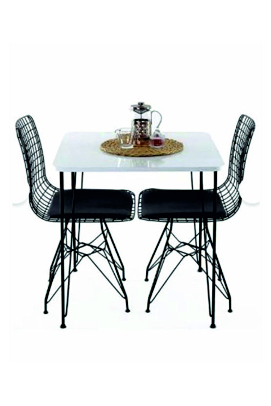 Metal Ayaklı 60x90cm KALINLIKLI (TEK MASA)Balkon Masası- Çalışma Masası -kafe masası BEYAZ 60X90