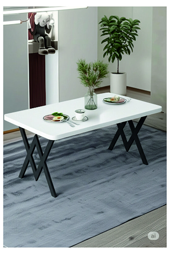 Mutfak Yemek Masası W Metal Ayak 70x110 Mutfak Yemek Masası