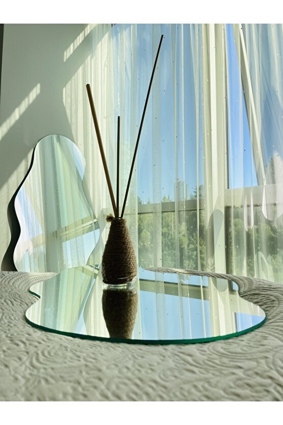 Asimetrik Ayna, Bulut Ayna, Boy Aynası, Duvar Dekor Ayna, Tasarım Ayna 79x45 Cm