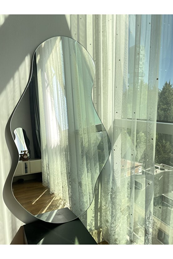 Asimetrik Ayna, Bulut Ayna, Boy Aynası, Duvar Dekor Ayna, Tasarım Ayna 79x45 Cm