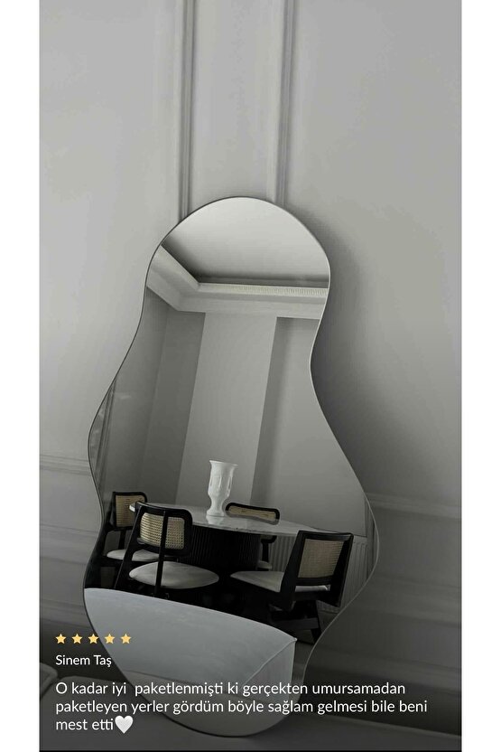 Asimetrik Ayna, Bulut Ayna, Boy Aynası, Duvar Dekor Ayna, Tasarım Ayna 79x45 Cm