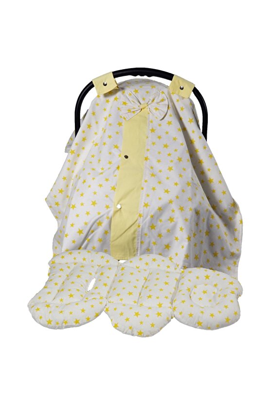 Babynest Puset Örtüsü Ortopedik Puset Minderi Ve Araba Minderi Emzirme Örtüsü 10 Lu Set