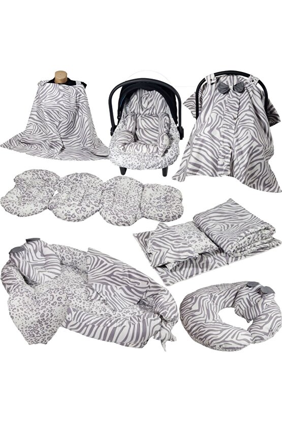 Babynest Puset Içi Set Araba Minderi Emzirme Örtüsü Ve Minderi Beşik Içi Nevresim Takımı 15 Li Set