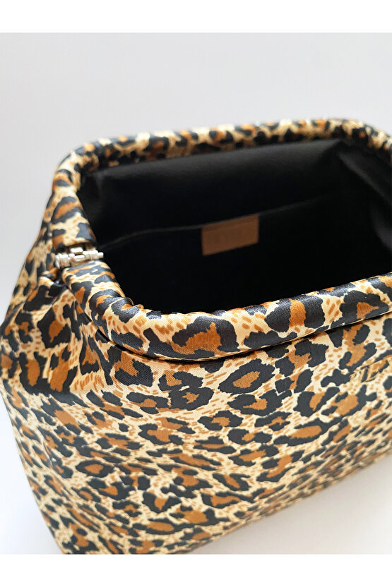 Heybes Kadın Leopar Desenli Clutch El Çantası