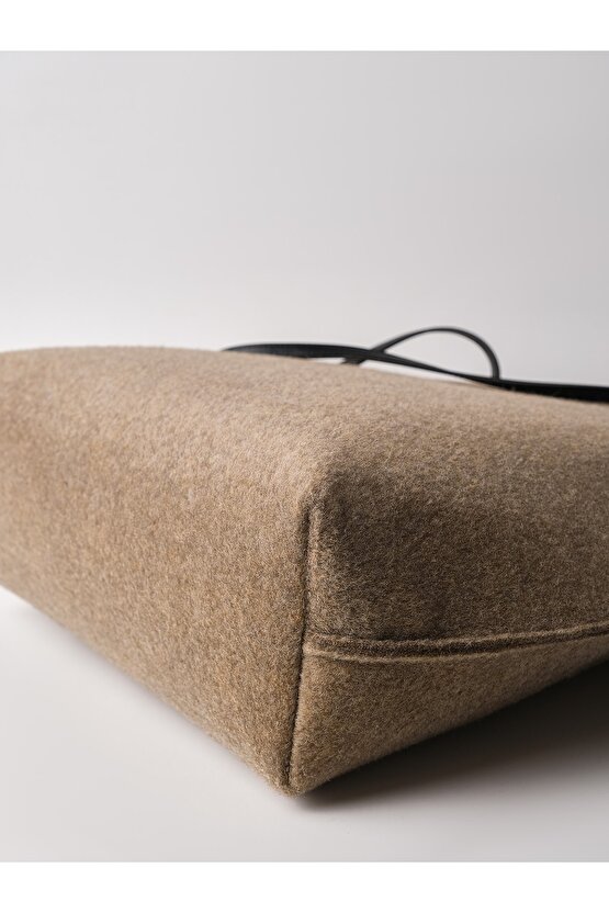 Heybes Kadın Büyük Boy Keçe Kumaş Shopper Tote Omuz Çantası