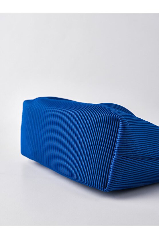 Heybes Kadın Mavi Piliseli Clutch El Çantası