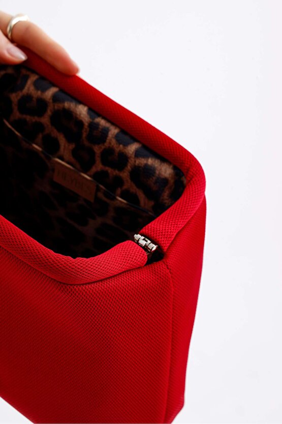 Heybes Kadın Kırmızı Clutch Portföy El Çantası