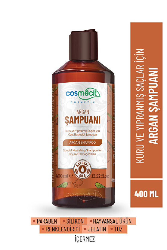 Kuru Ve Yıpranmış Saçlar Için Besleyici Argan Yağlı Şampuan 400ml