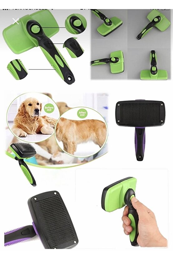 Otomatik Temizlenen Tuşlu Evcil Hayvan Fırçası Kedi Köpek Tüy Toplayıcı