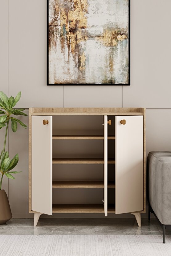 Çok Amaçlı Dolap ve Kahve Köşesi İlora Safirmeşe Bej