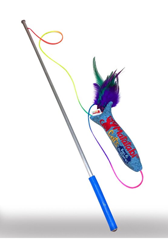 Set Doğal Matatabi Stick 5li Ve Sesli Peluş Oyuncaklı Kedi Oltası 50 Cm