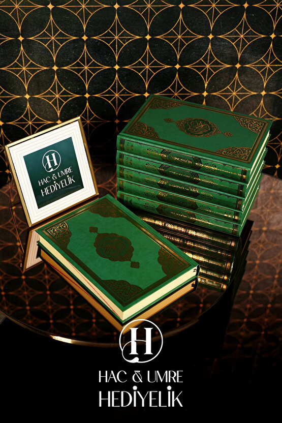 Kuran | Yeşil Ciltli Yaldızlı Hediyelik Kuranı Kerim | Orta Boy Lüks Kuranı Kerim