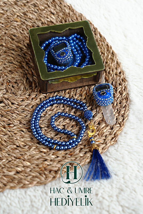 Hediyelik Tesbih Seti | Ahşap Kutulu Elektronik Tesbih ve 99lu İnci Tespih | Özel Gün Hediyesi