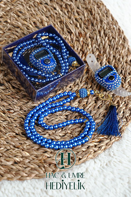 Taşlı Zikirmatik ve İnci Tesbih Seti | Mevlüd Hac Umre Davet Organizasyon Hediyesi | 10 Adet Set