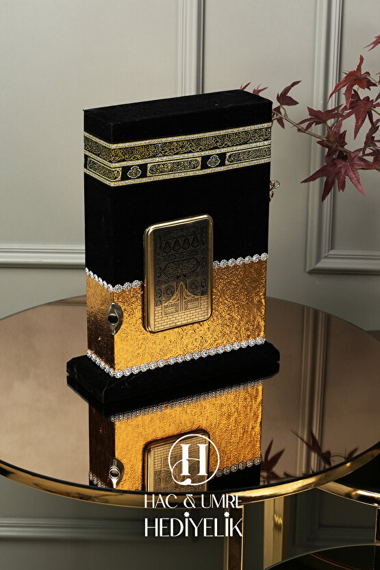 Kabe Muhafazalı Kuranı Kerim | Lüks Kabe Desenli Kuran Kabı ve Kuran Set | Hediyelik Kuran Seti