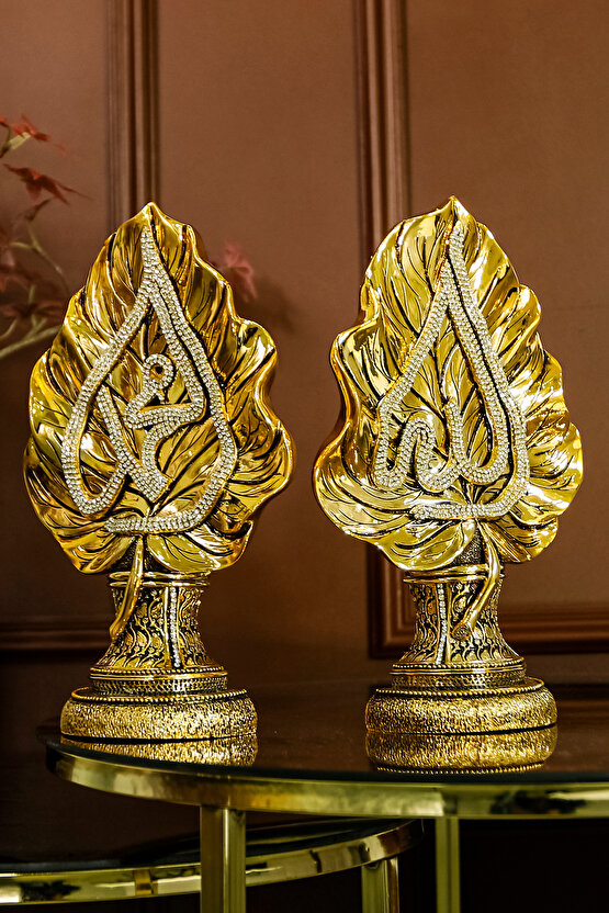 DEKORATİF BİBLOLAR YAPRAK ALLAH MUHAMMED BİBLO DEKOR OBJE EV OFİS AKSESUARLARI FİGÜR SÜS SETİ