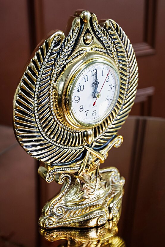 Masa Saati Biblo Lüks Hediyelik Dekoratif Saat Özel Tasarım Figür