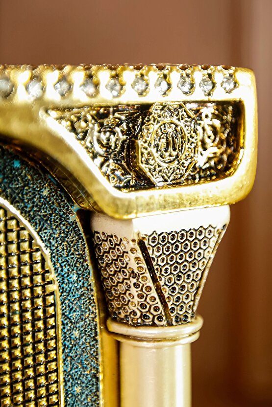 Lüks Gold Biblo Hediyelik Dekoratif Obje Dini Islami Manevi Hediye Aksesuar Ravzayı Mutahhara Süs