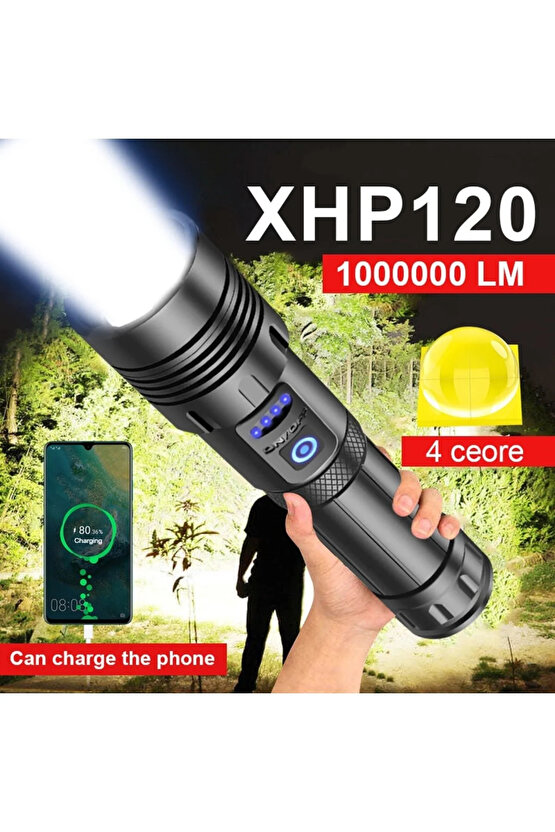 GS 3600 Güçlü Led El Feneri Yüksek Güç Meşale Işık Şarj Edilebilir Taktik El Feneri Kamp Lambası