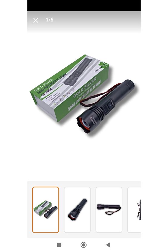 GS 3600 Güçlü Led El Feneri Yüksek Güç Meşale Işık Şarj Edilebilir Taktik El Feneri Kamp Lambası