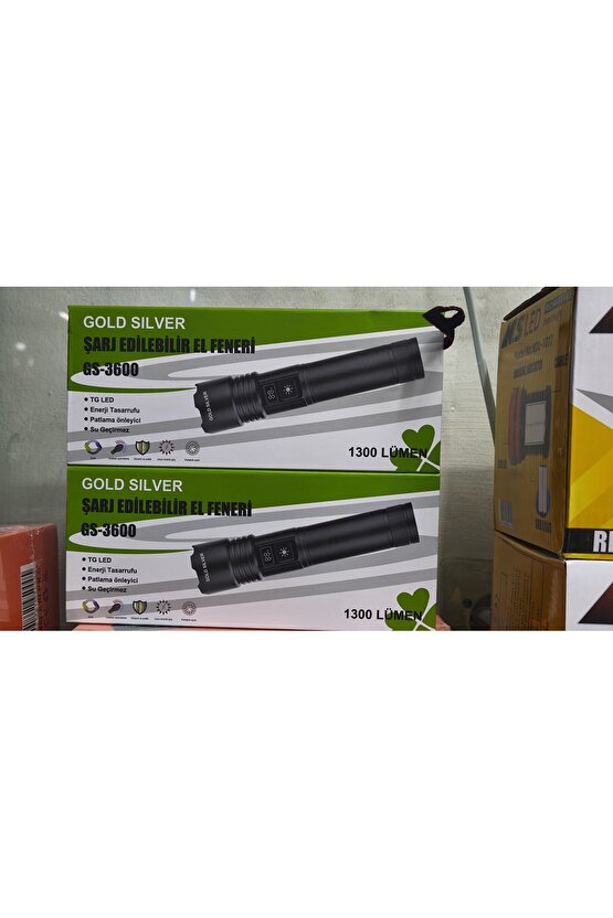 GS 3600 Güçlü Led El Feneri Yüksek Güç Meşale Işık Şarj Edilebilir Taktik El Feneri Kamp Lambası