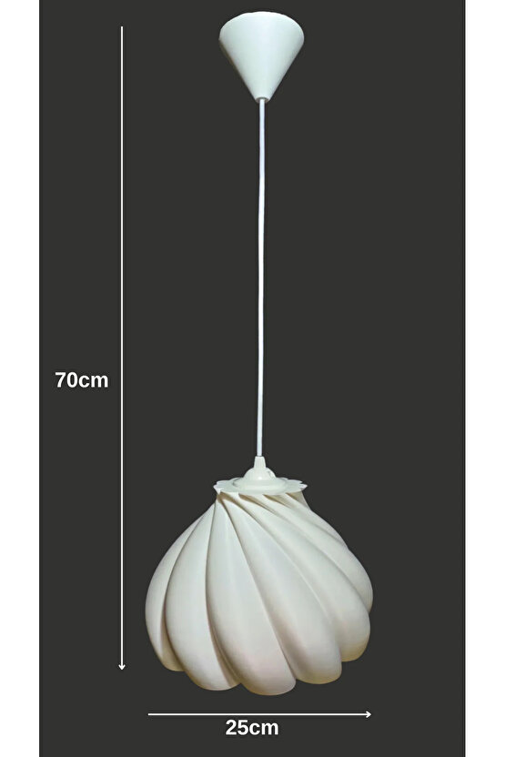 Pumpkin Tekli Avize Yatak Odası, Mutfak, Oturma Odası Beyaz Tasarım Tekli Sarkıt Avize (PLASTİK)