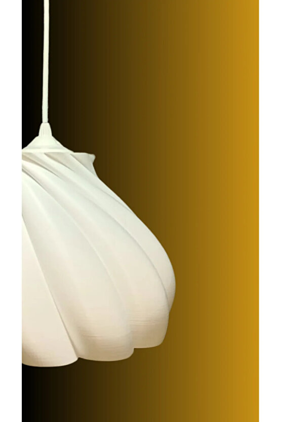 Pumpkin Tekli Avize Yatak Odası, Mutfak, Oturma Odası Beyaz Tasarım Tekli Sarkıt Avize (PLASTİK)