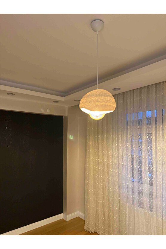 Tekli Sarkıt Avize Rustik E27 Modern Avize Bohem Beton Görünüm (Beyaz Led Ampül Hediyedir.!)