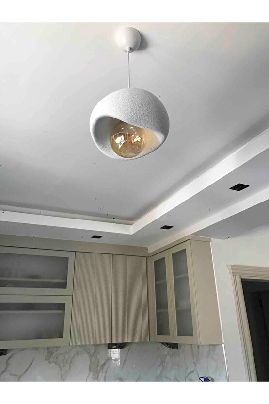 Tekli Sarkıt Avize Rustik E27 Modern Avize Bohem Beton Görünüm (Beyaz Led Ampül Hediyedir.!)