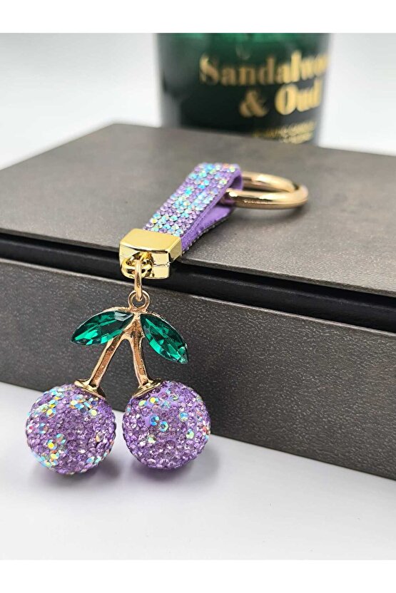 Zirkon Taşlı Kiraz Anahtarlık