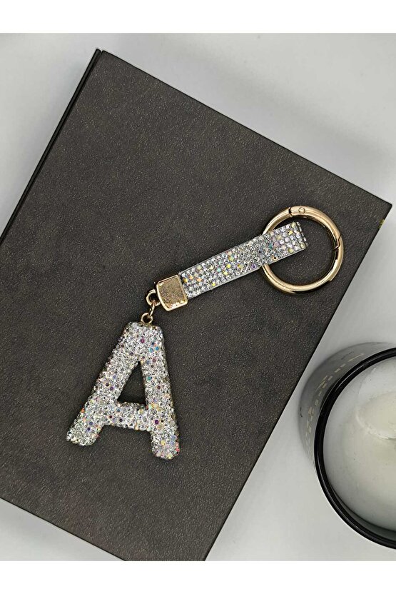 Zirkon Taşlı Charmlı Harf Anahtarlık