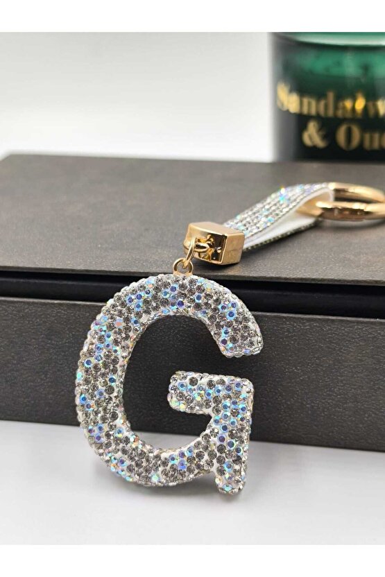 Zirkon Taşlı Charmlı Harf Anahtarlık