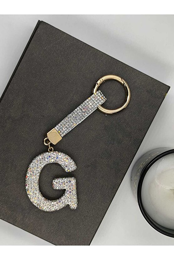 Zirkon Taşlı Charmlı Harf Anahtarlık