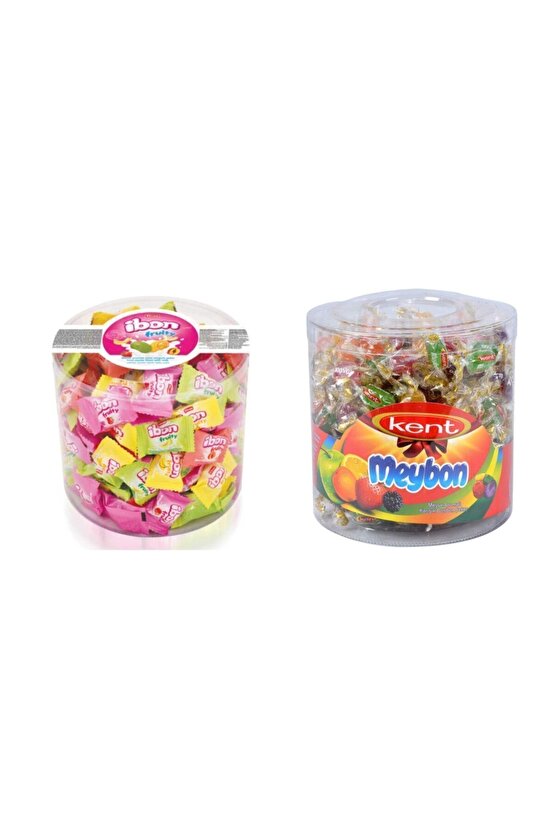 Elvan Ibon Karışık Meyveli Şeker 1 Kg + Meybon Mini Meyveli 504 Gr