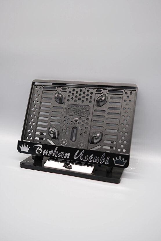 TAÇLI GÜMÜŞ KİŞİYE ÖZEL İSİMLİ PLEKSİ MOTOR PLAKALIĞI