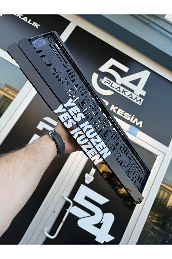 YES KUZEN YAZILI 3D KABARTMALI PLEKSİ ARABA PLAKALIĞI