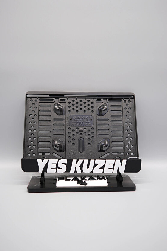 YES KUZEN 3D KABARTMALI BEYAZ PLEKSİ MOTOR PLAKALIĞI