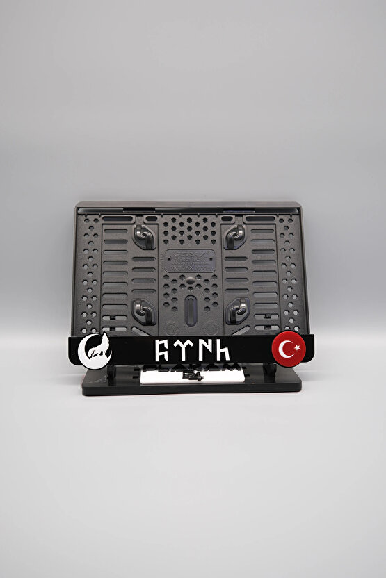 KURT - TÜRK - BAYRAK 3D KABARTMALI PLEKSİ MOTOR PLAKALIĞI