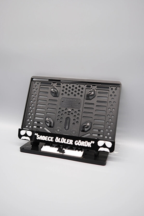 SADECE ÖLÜLER GÖRÜR 3D KABARTMALI SİYAH PLEKSİ MOTOR PLAKALIĞI