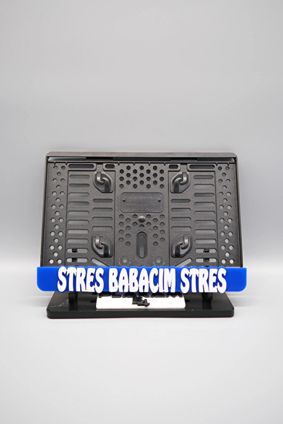 STRES BABACIM STRES 3D KABARTMALI MAVİ PLEKSİ MOTOR PLAKALIĞI