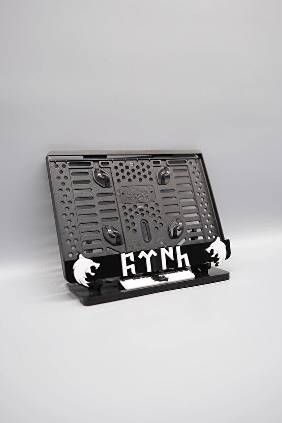 KURT GÖKTÜRKÇE TÜRK YAZILI 3D KABARTMALI PLEKSİ MOTOR PLAKALIĞI