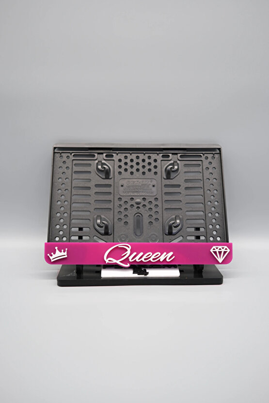 QUENN 3D KABARTMALI PLEKSİ PEMBE MOTOR PLAKALIĞI