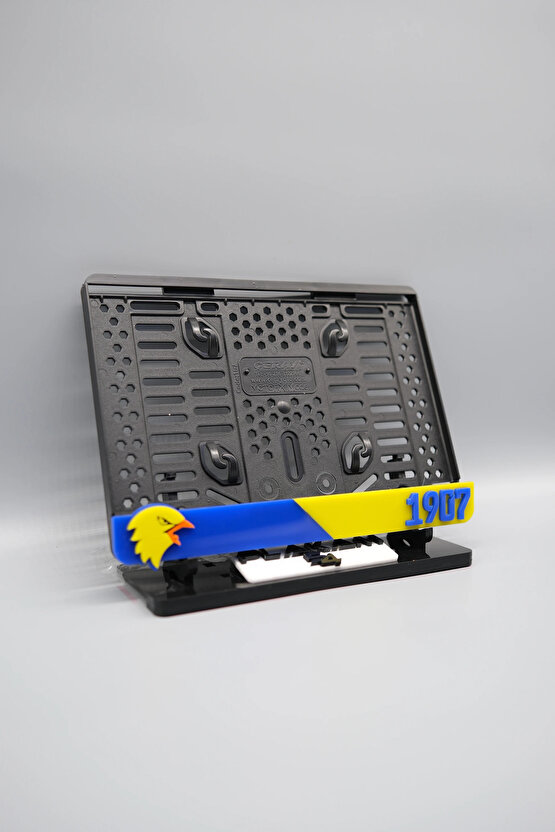 SARI LACİVERET TARAFTAR 3D KABARTMALI PLEKSİ MOTOR PLAKALIĞI